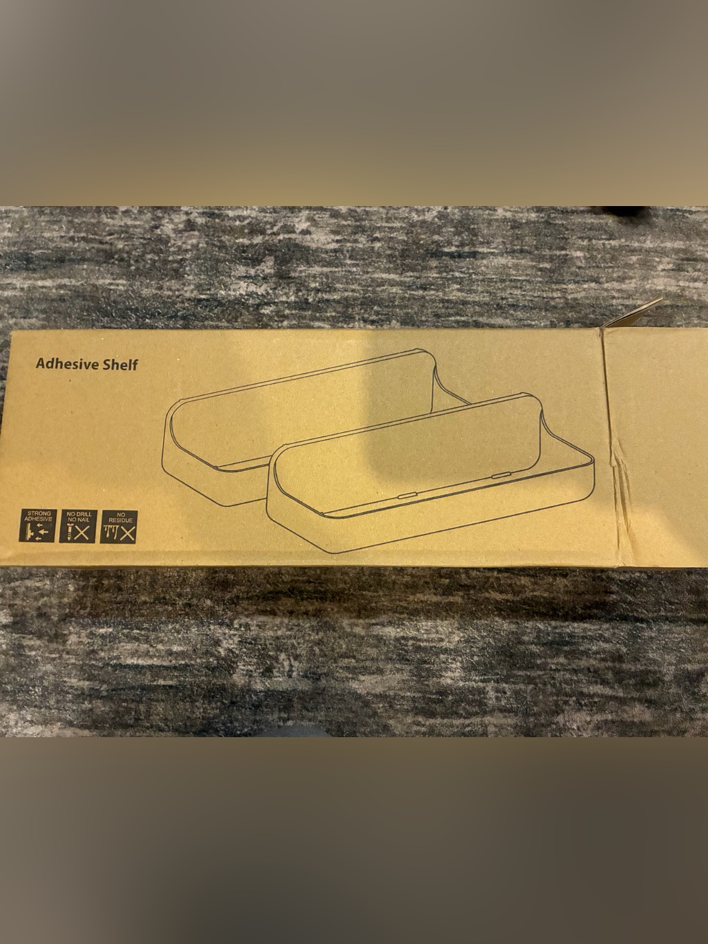 Adhesive Wall Shelf - Beige Packaging